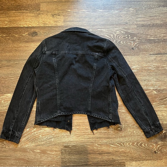 NWT [BLANKNYC] Ghosted Jacket raw hem black Denim Jean trucker Blank N.Y.C. Crop - Picture 6 of 10